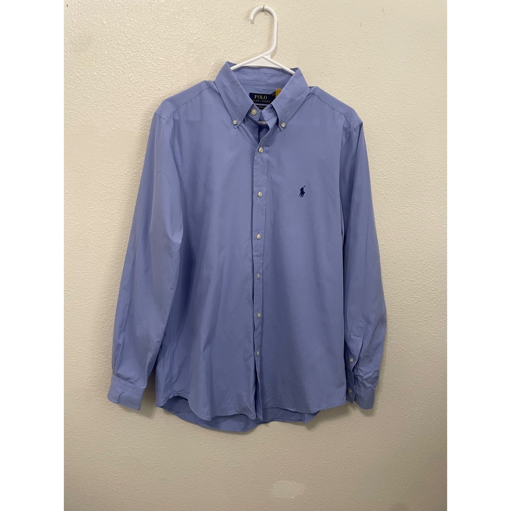 Polo Ralph Lauren Button Down Shirt Mens M Blue EUC Pony Classic Fit Cotton